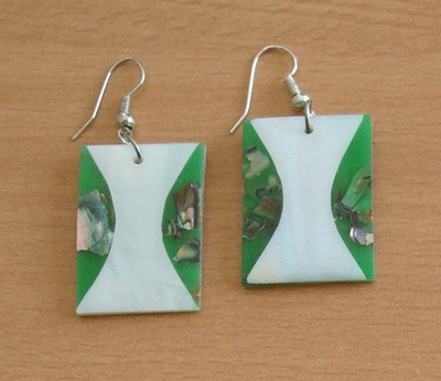 mosaic paua shell earring