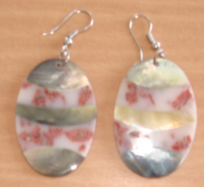 mosaic shell brown shell earring