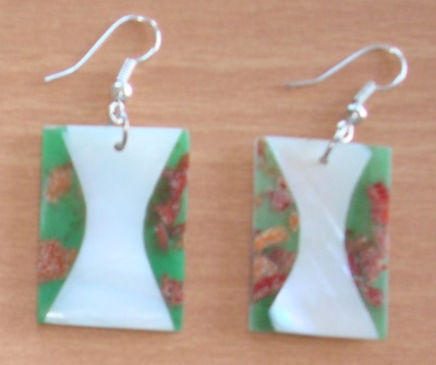 shell earring capiz with paua