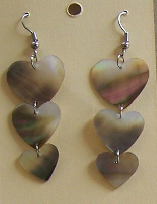 black mop shell earring love