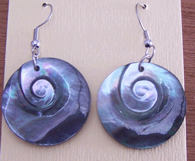 black mop shell earring stainless