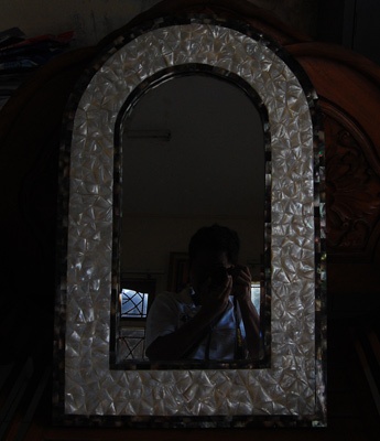 pearlised mop pearl mirror frame