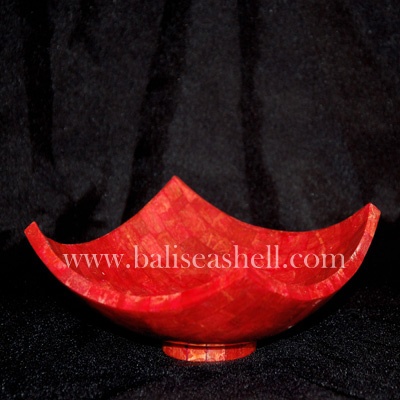 square red coral bowl mosaic