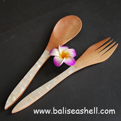 wood natural spoon with mop