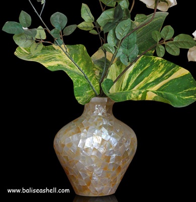 shell vases art indonesia