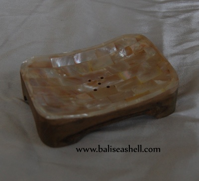 shell soap disc with mother of pearl