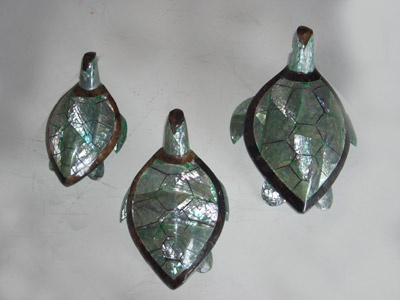 Turtle crafts shell green and recein