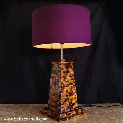 brown lip shell pen table lamp