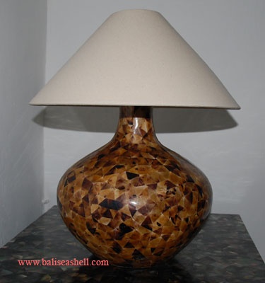 brown lip shell pen table lamp