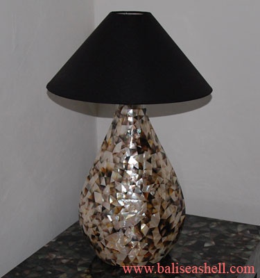 black mixed mop table lamp art