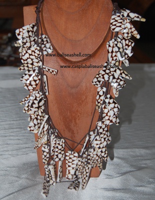 conus tiger shell art necklace