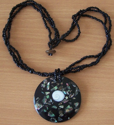 paua and mop mosaic necklace
