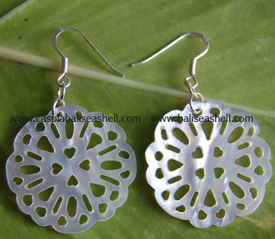 silver earring from bali shell