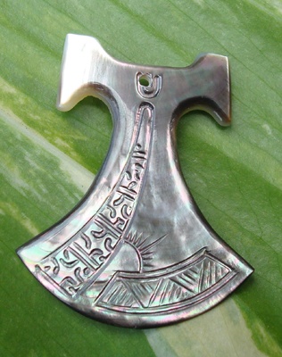 black shell carving for pendants
