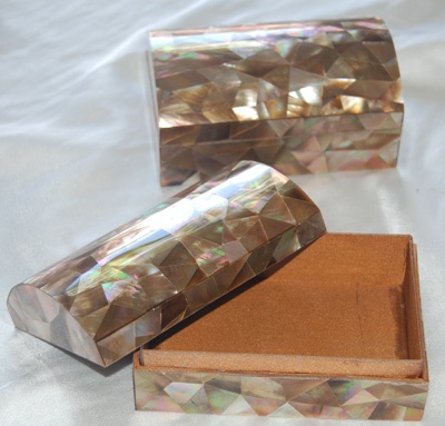 pink mabe shell box art with cuton