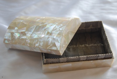 mop mosaic box in snake leather