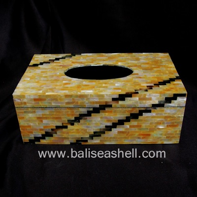 tissue box made from mother of pearl