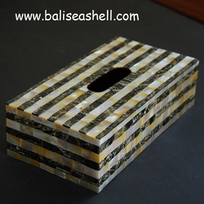 shell mop with black backing tisue box