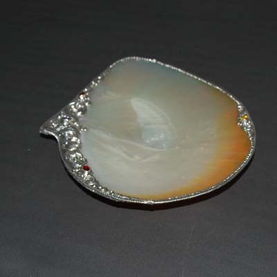 mother of pearl plate with silver