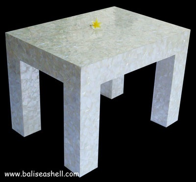 white mother of pearl table