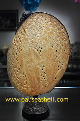 Shell Combination Silver Art Carving Hindu's God 2