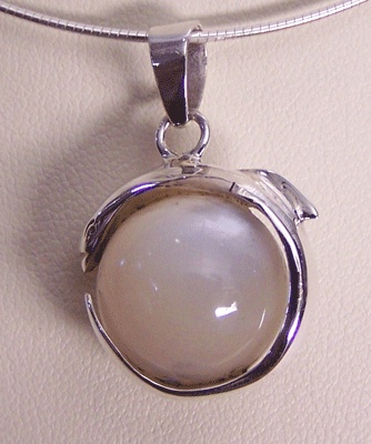 Mop Bead Pendants Silver