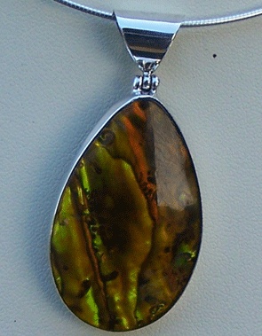 Paua Endant With Colour Yellow